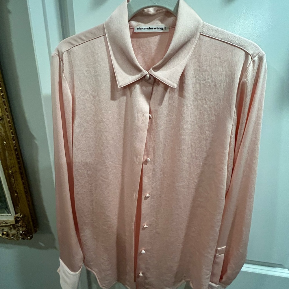Silk Pink Oversized Shirt - XS